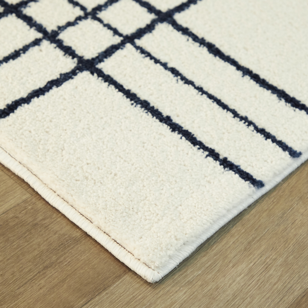 Kids Posh Stripes White 5'3 x 7' Rug - Thumbnail - Image 4