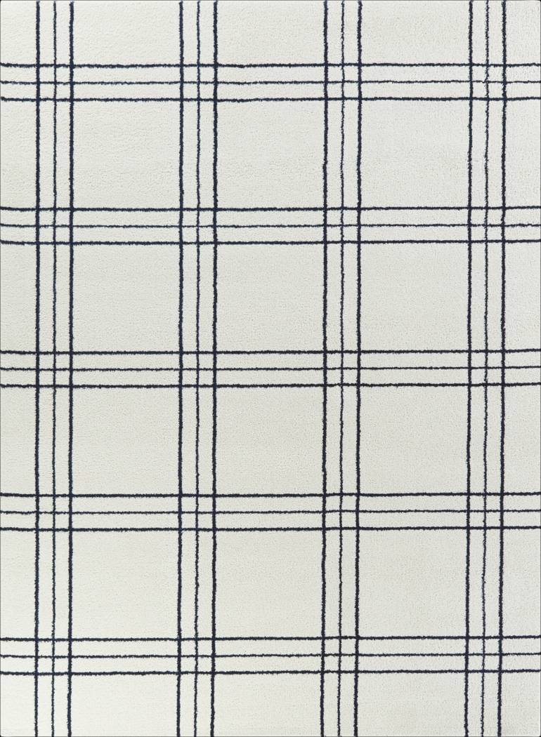 Kids Posh Stripes White 5'3 x 7' Rug - Thumbnail - Image 1