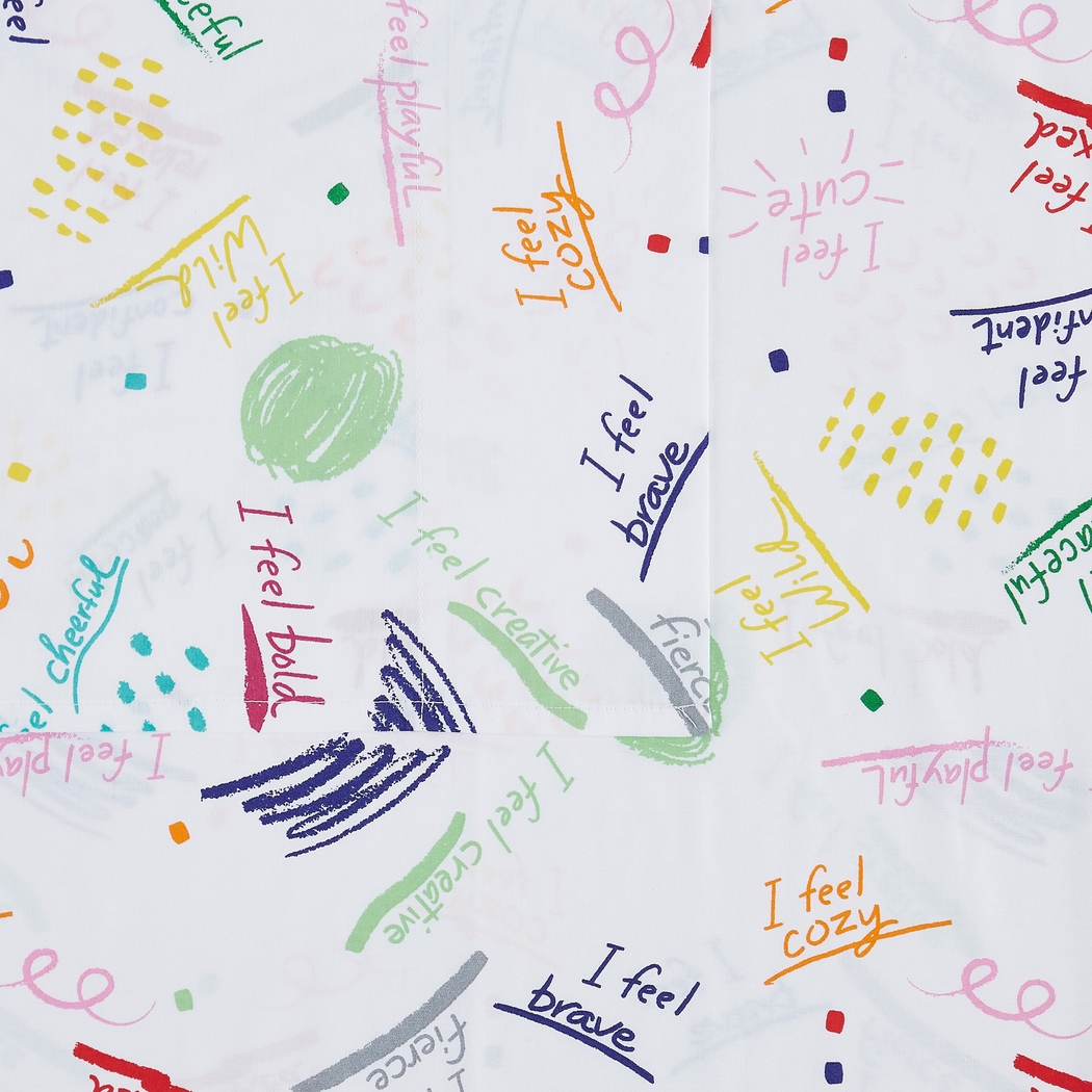 Kids Positive Vibes Only Multi 3 Pc Twin Sheet Set - Thumbnail - Image 3