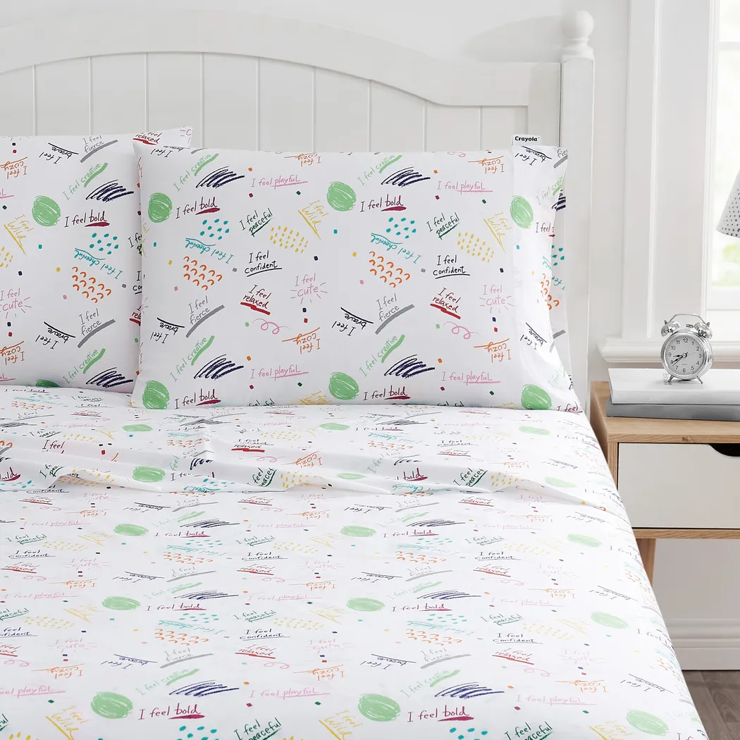 Kids Positive Vibes Only Multi Queen Sheet Set - Thumbnail - Image 2