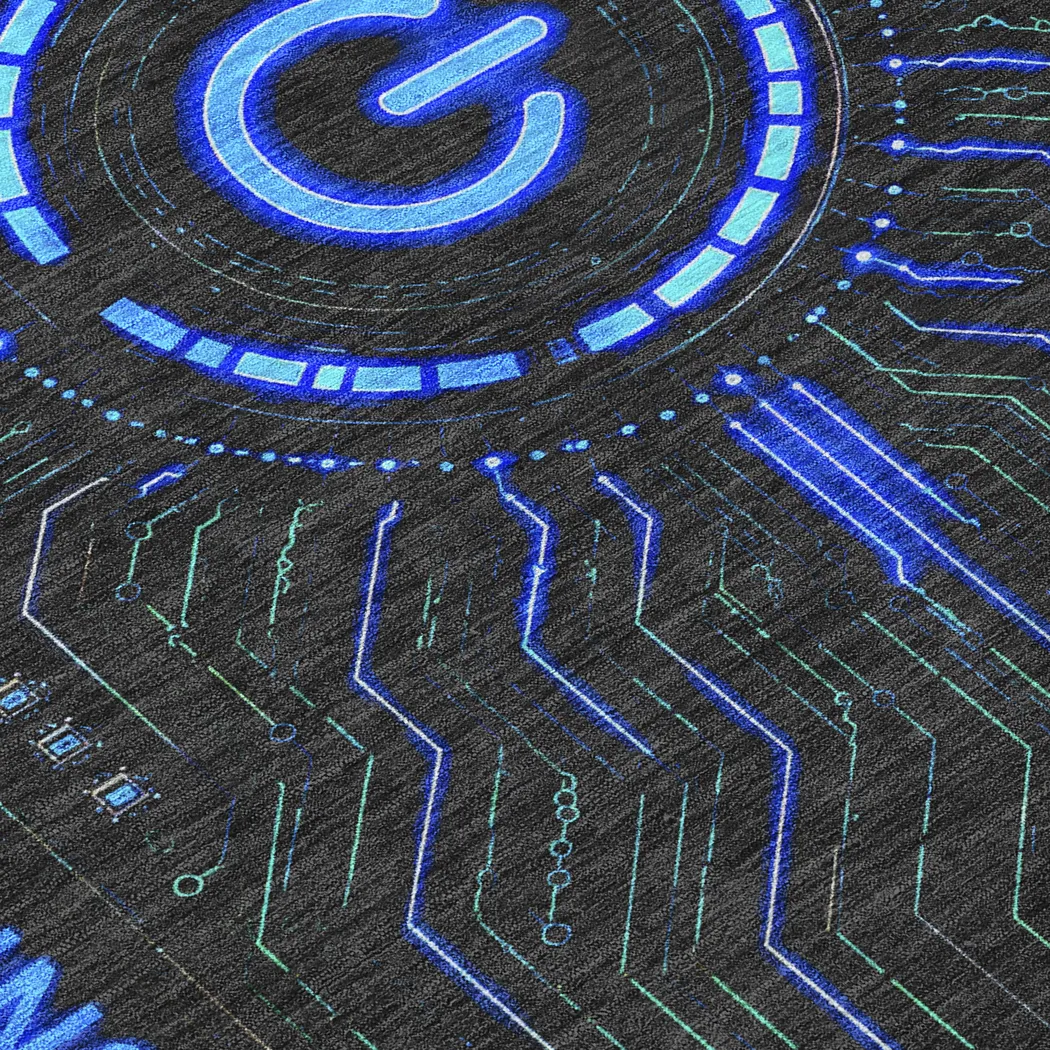 Kids Power On Black 5' x 7'6 Gamer Rug - Image 2