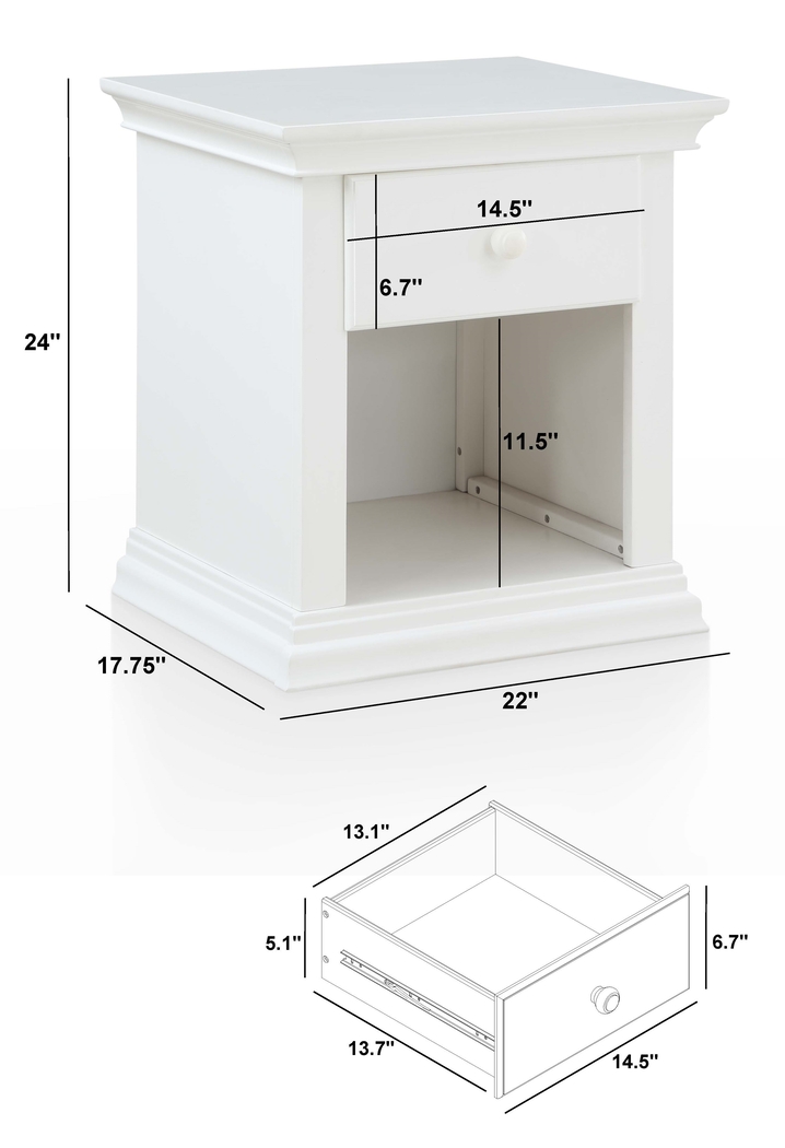 Kids Praxo White Nightstand - Thumbnail - Image 6