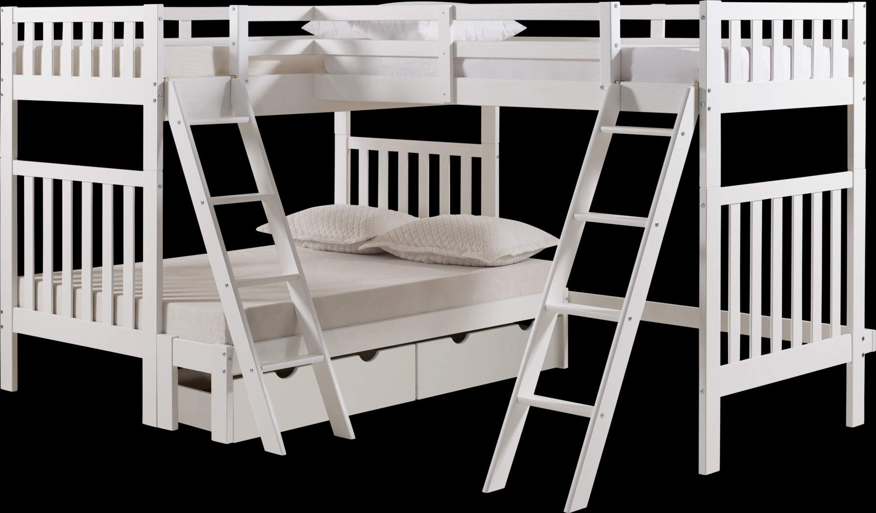 Kids Presnora White Twin/Twin/Full Bunk Bed with Storage - Thumbnail - Image 1