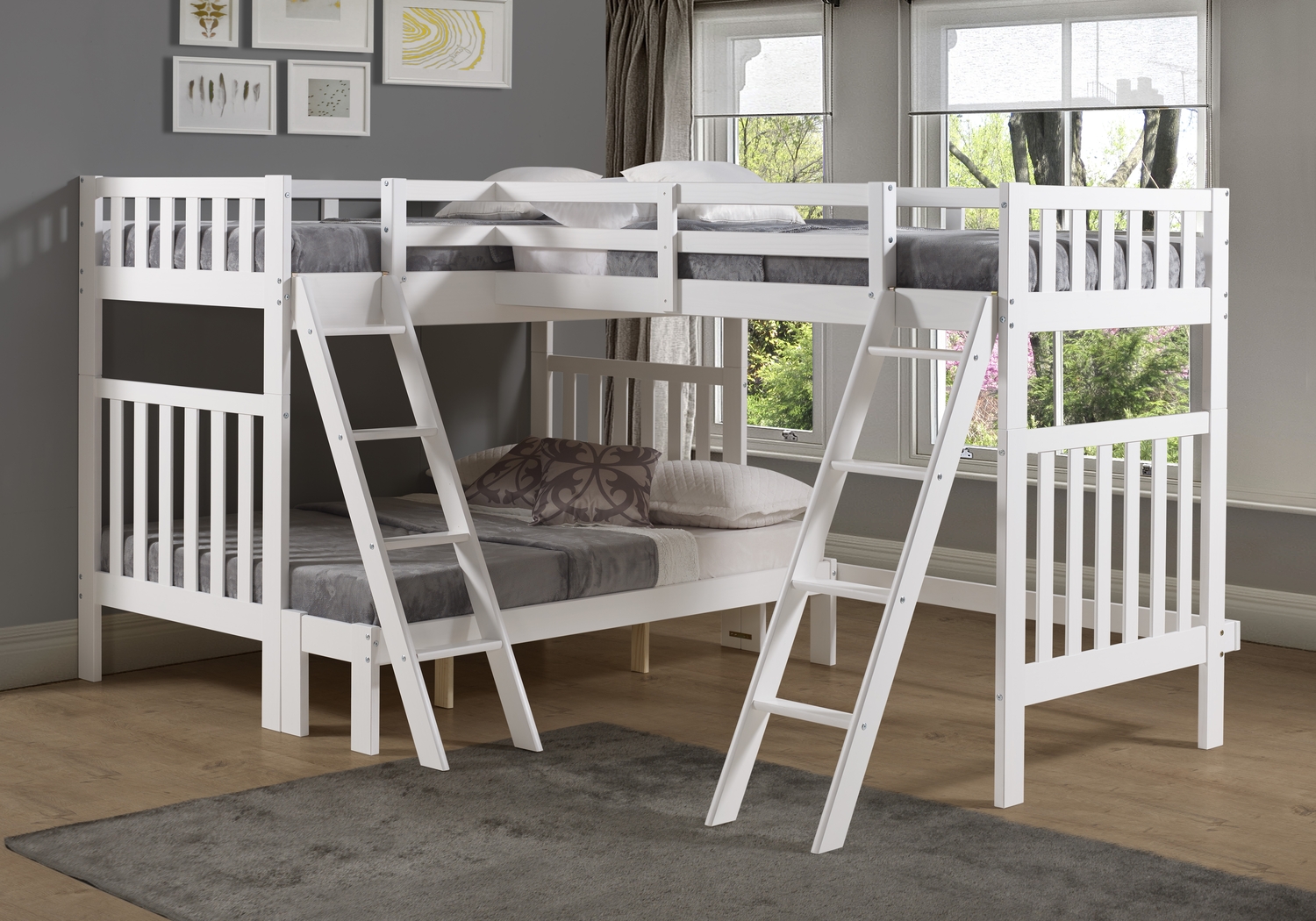 Kids Presnora White  Twin/Twin/Full Bunk Bed - Thumbnail - Image 2