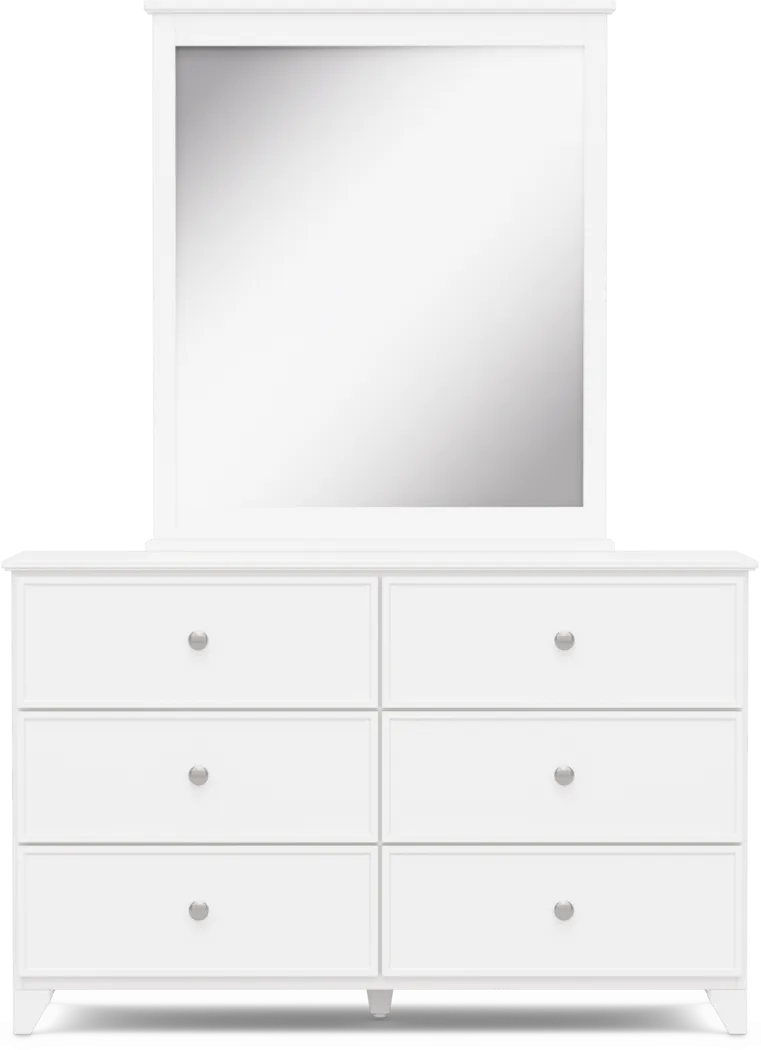 Kids Preston Place White Dresser and Mirror - Thumbnail - Image 1