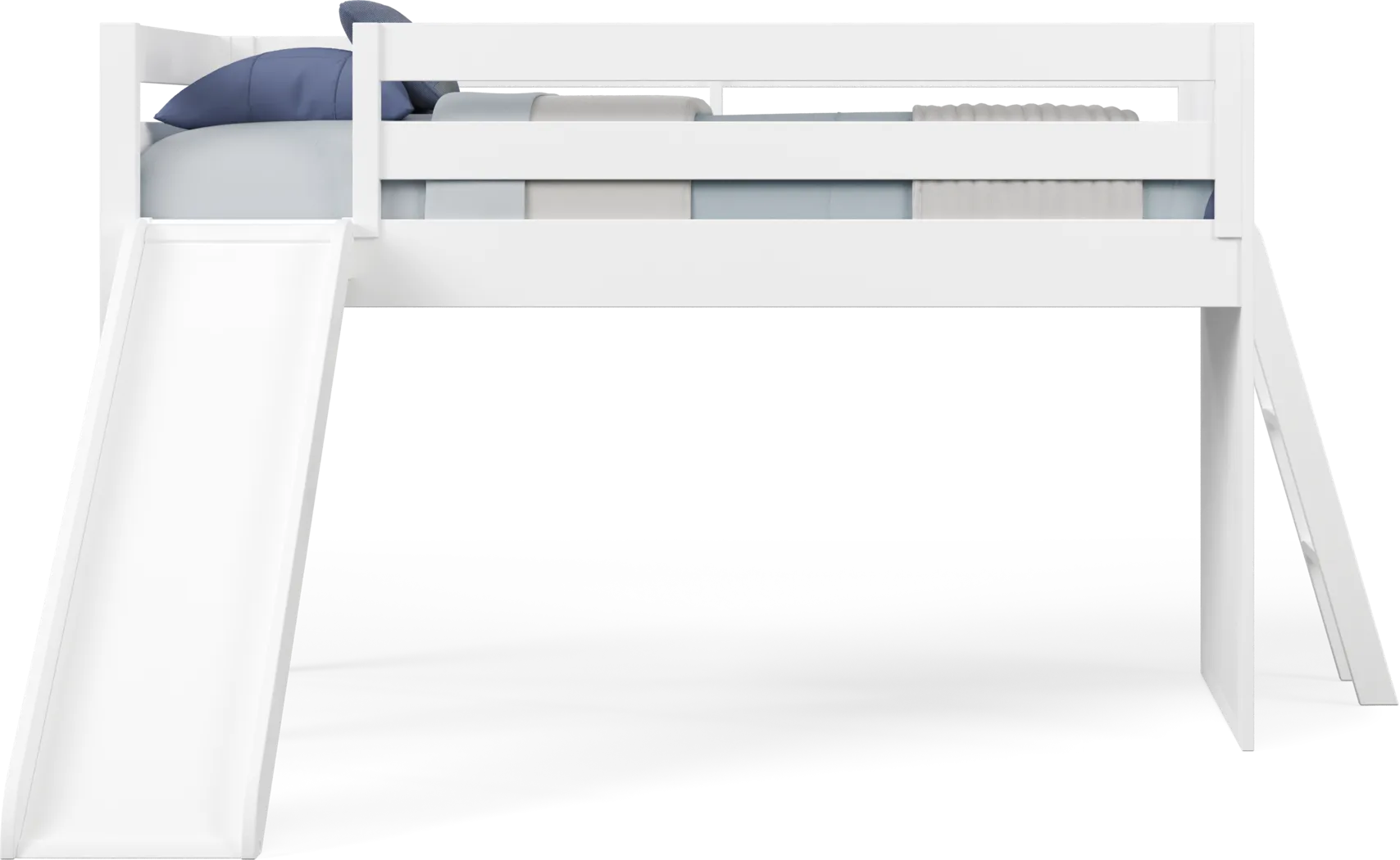 Kids Preston Place White Twin Loft Bedroom with Slide and Chest - Thumbnail - Image 3