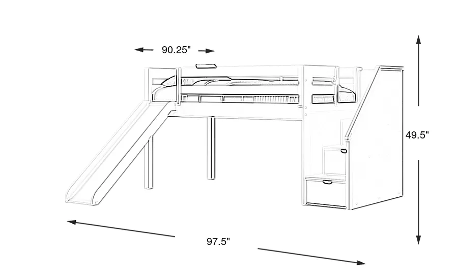 Dimension Image. Please refer to the Dimension Tab on this page for dimension details.