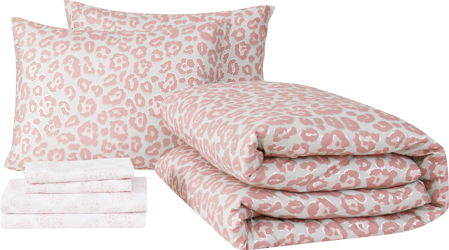 Kids Pretty and Spotty Pink 7 Pc Full Comforter Set - Thumbnail - Image 2