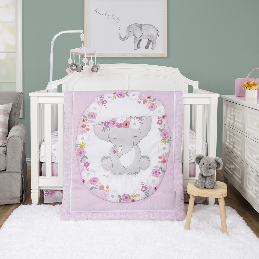 Kids Pretty Elephant Pink Baby Bedding Set - Thumbnail - Image 15