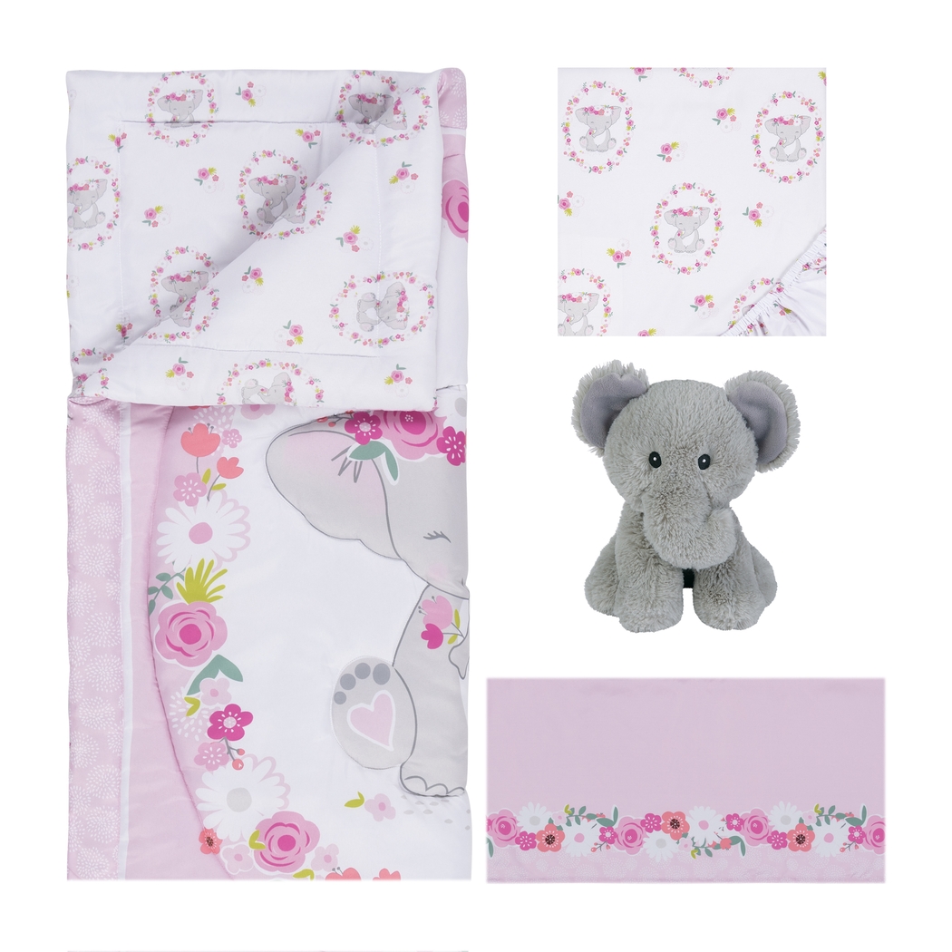 Kids Pretty Elephant Pink Baby Bedding Set - Thumbnail - Image 3