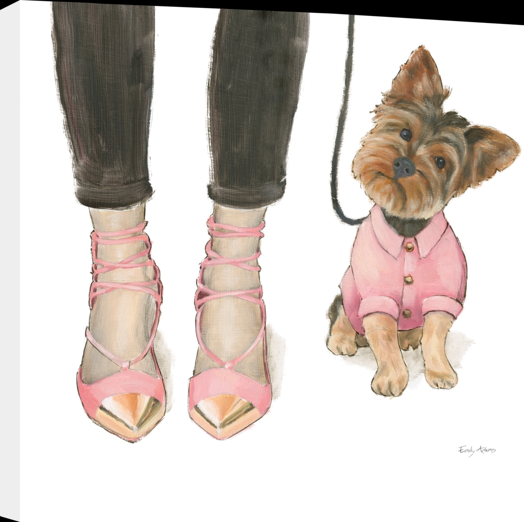 Kids Pretty Pup Pal Pink Canvas Wall Art - Thumbnail - Image 1