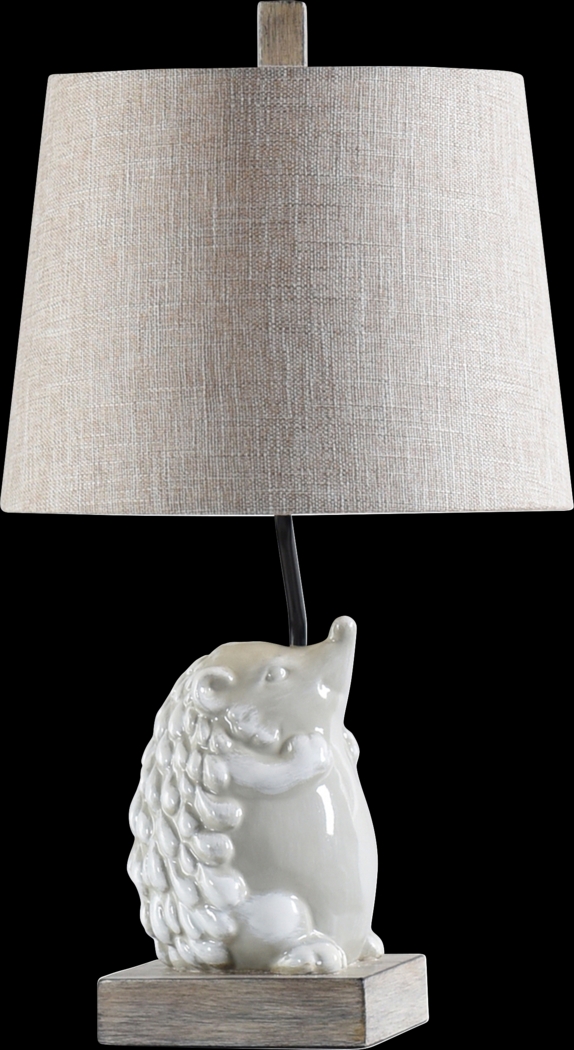 Kids Prickly Hedgehog White Lamp - Thumbnail - Image 1