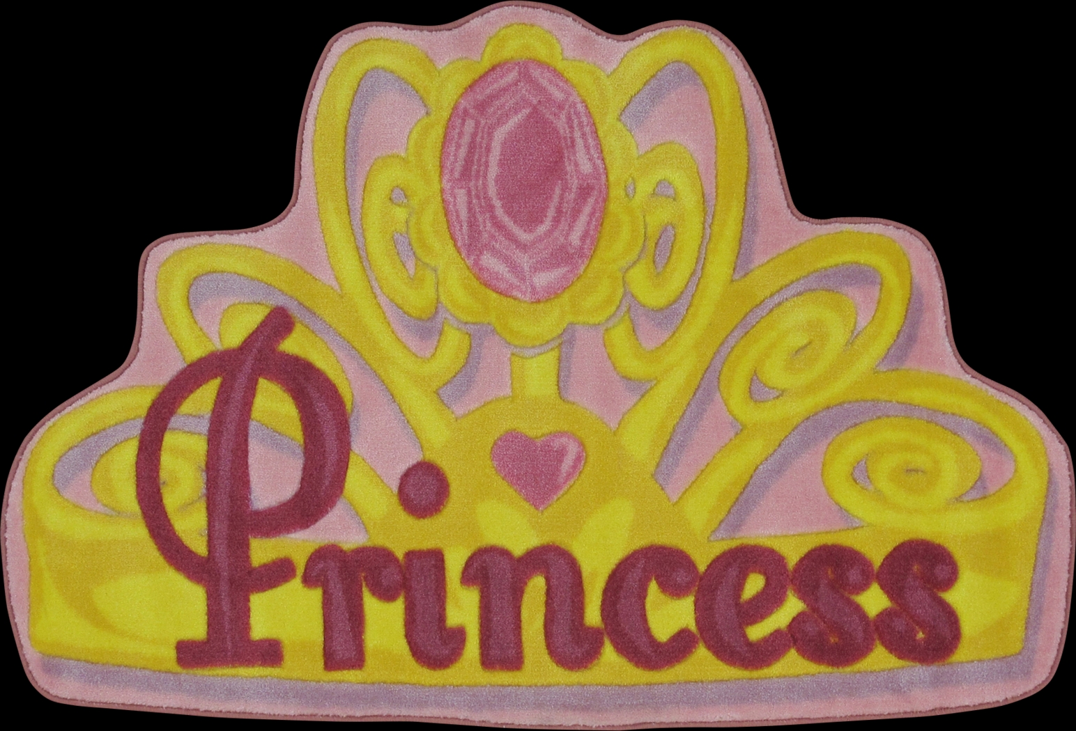 Kids Princess Crown Pink 2'6 x 3'9 Rug - Thumbnail - Image 1