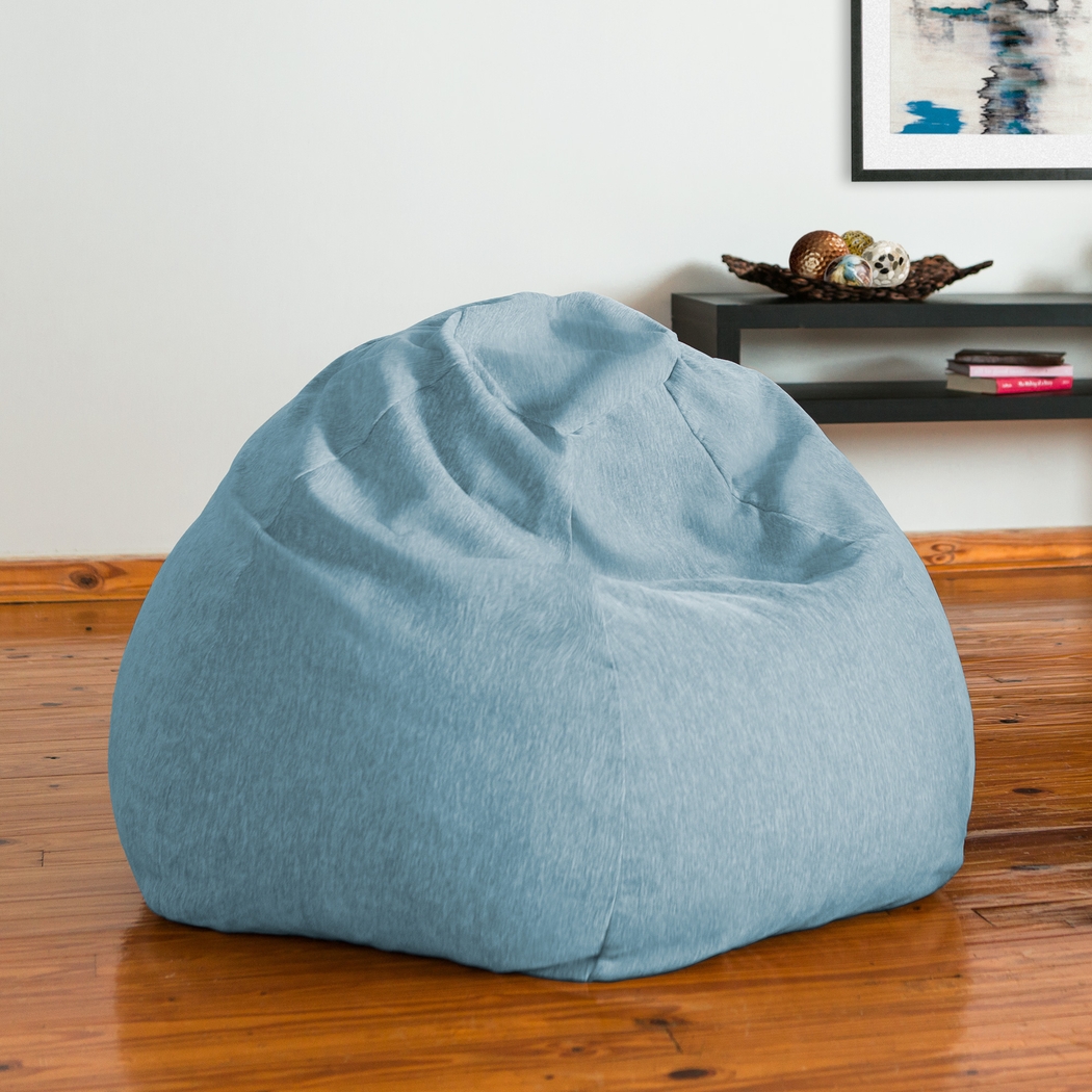 Kids Puffy Nest Blue Bean Bag Chair - Thumbnail - Image 4