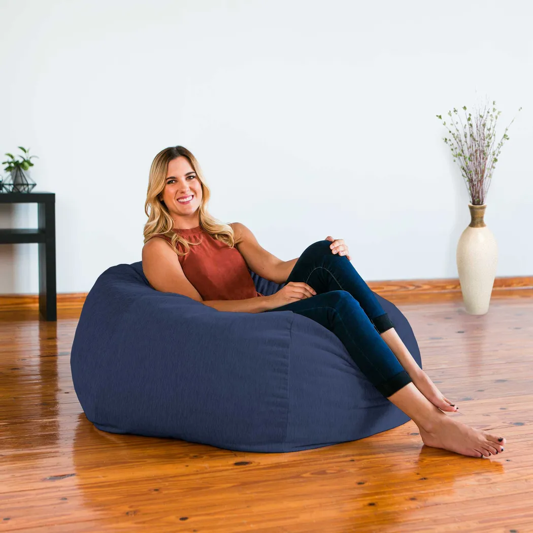 Kids Puffy Nest Navy Bean Bag Large - Thumbnail - Image 3
