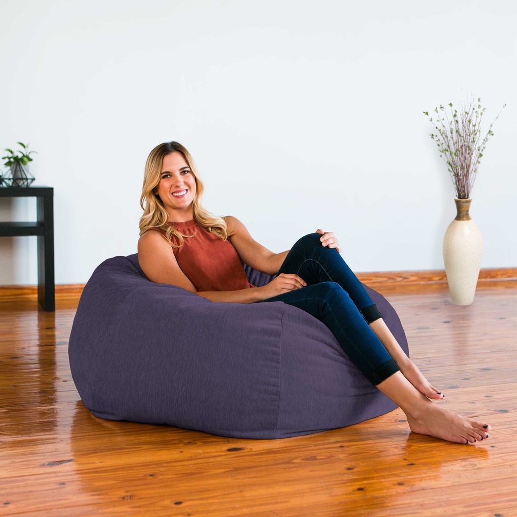 Kids Puffy Nest Purple Bean Bag Chair - Thumbnail - Image 3