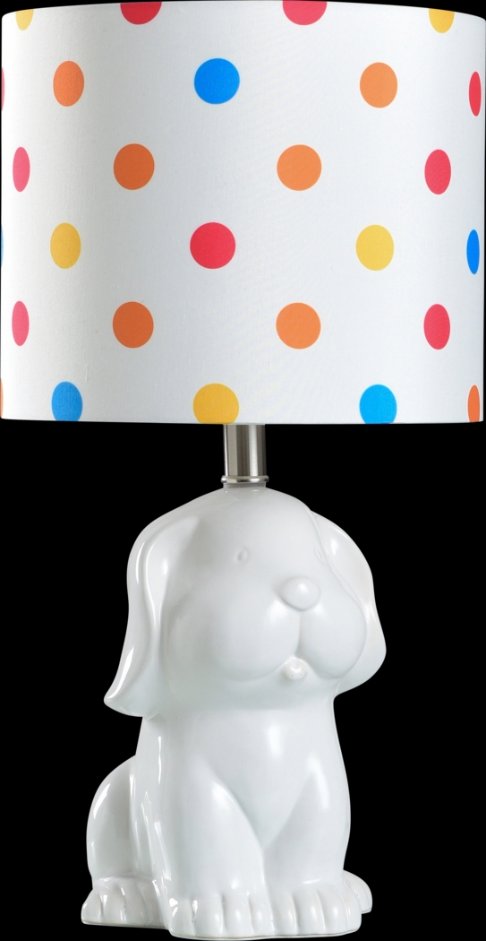 Kids Puppy Love Decor White Puppy Table Lamp - Thumbnail - Image 1