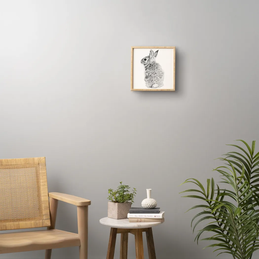 Kids Rabbit Drawing White Wall Art - Thumbnail - Image 2