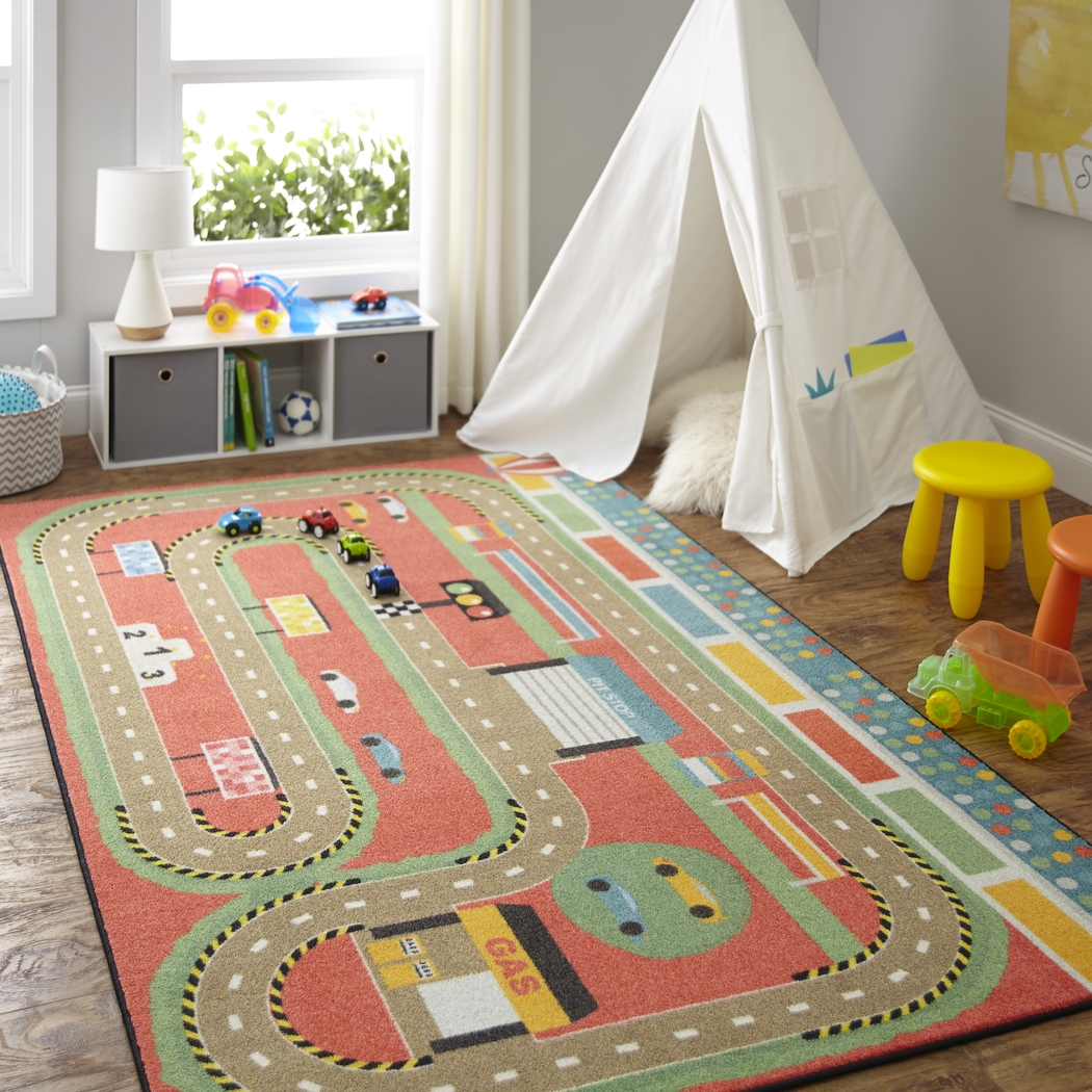 Kids Race Pace Red 3' x 5' Rug - Thumbnail - Image 2