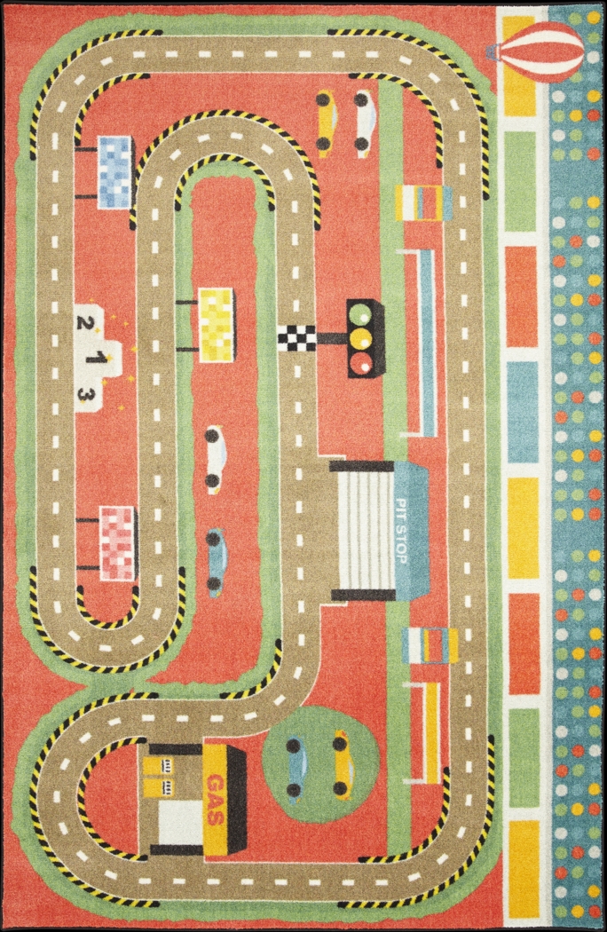 Kids Race Pace Red 3' x 5' Rug - Thumbnail - Image 1