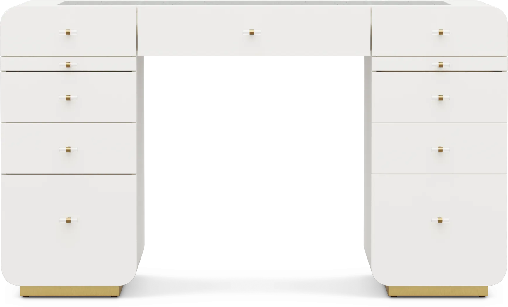 Kids Radiance White Double Pedestal Vanity Desk - Thumbnail - Image 2