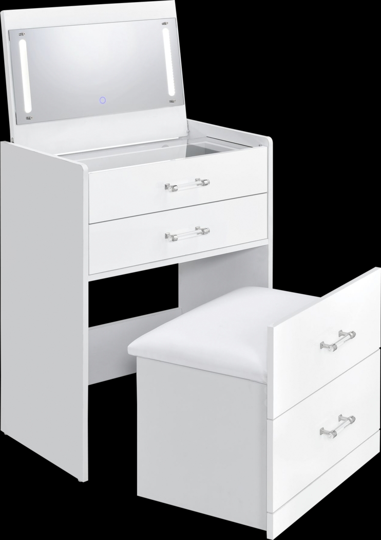 Kids Radiance White Vanity and Bench - Thumbnail - Image 1