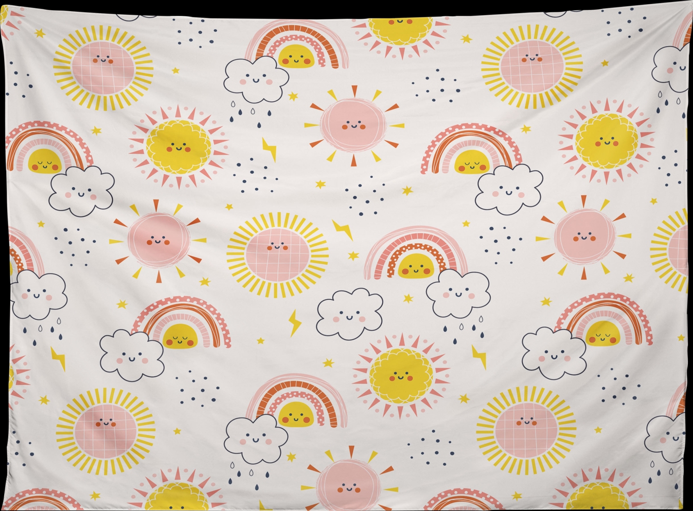 Kids Rainbow Cuties White Tapestry - Thumbnail - Image 1