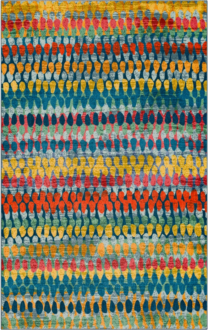 Kids Rainbow Drops Pink 8' x 10' Rug - Thumbnail - Image 1