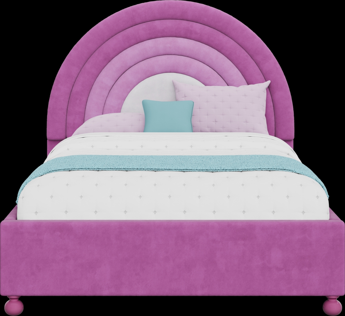 Kids Rainbow Joy Pink Full Upholstered Bed - Thumbnail - Image 2