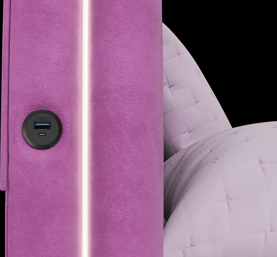 Kids Rainbow Joy Pink Full Upholstered Bed - Thumbnail - Image 3