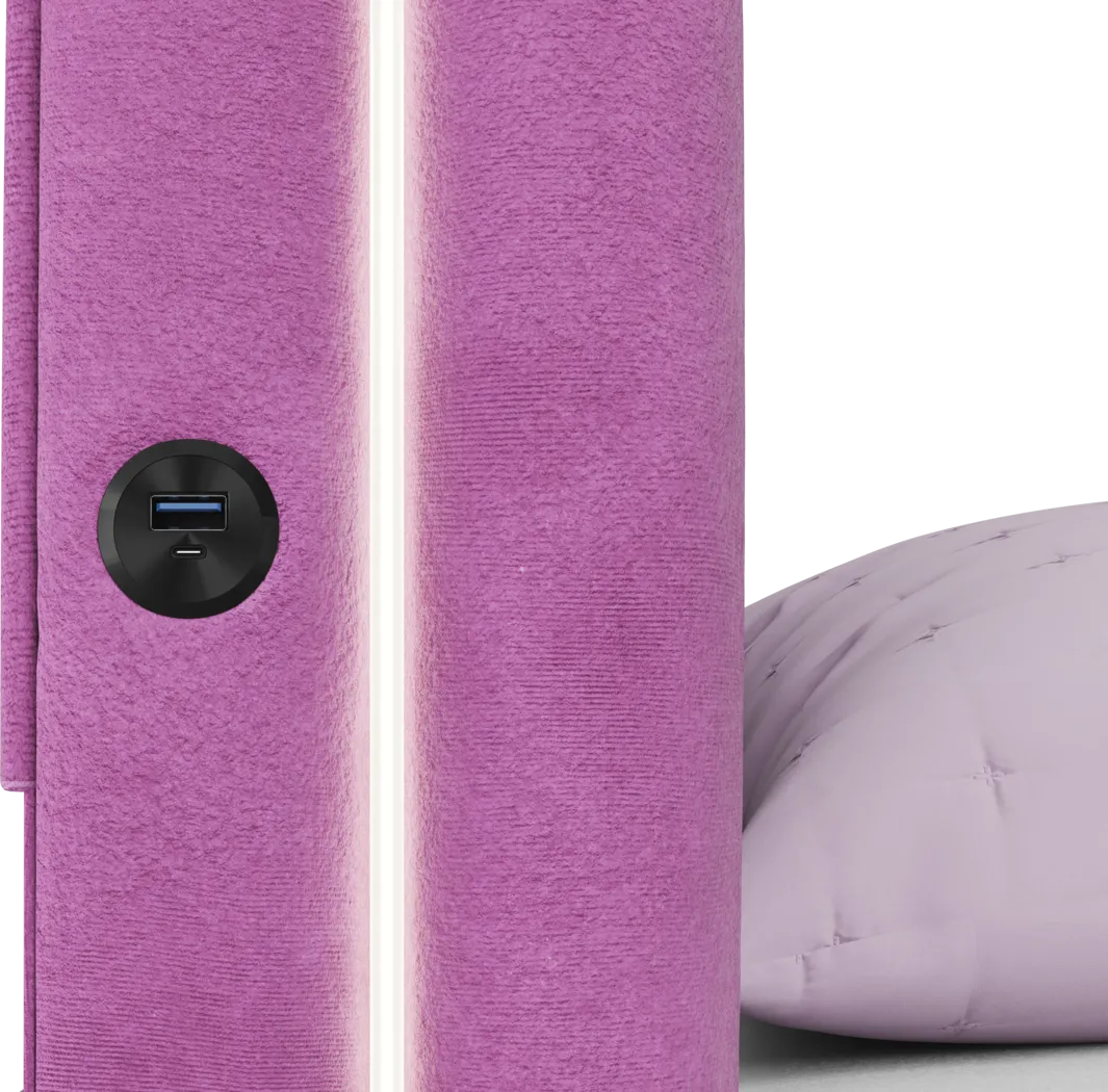 Kids Rainbow Joy Pink Twin Upholstered Bed - Thumbnail - Image 3