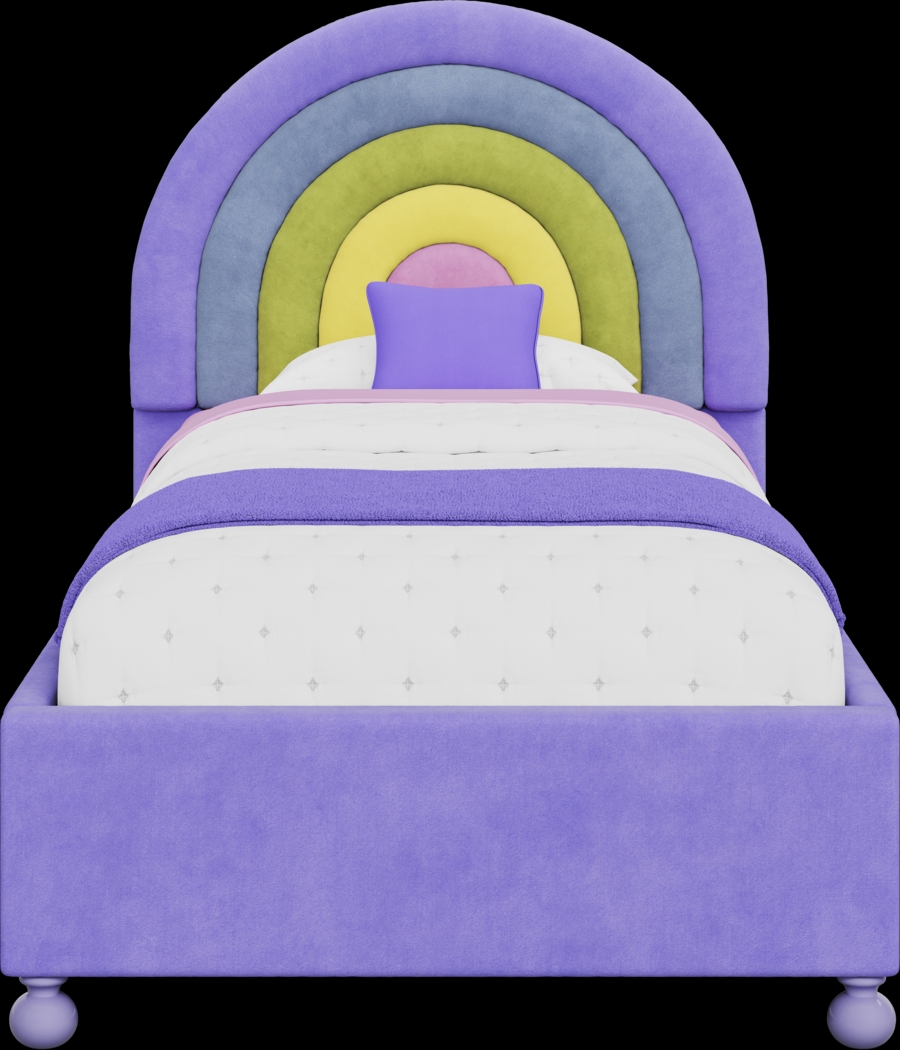 Kids Rainbow Joy Purple Twin Upholstered Bed - Thumbnail - Image 3