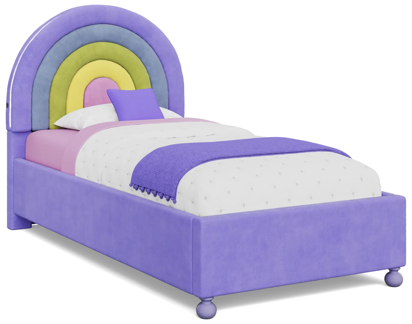 purple twin bed