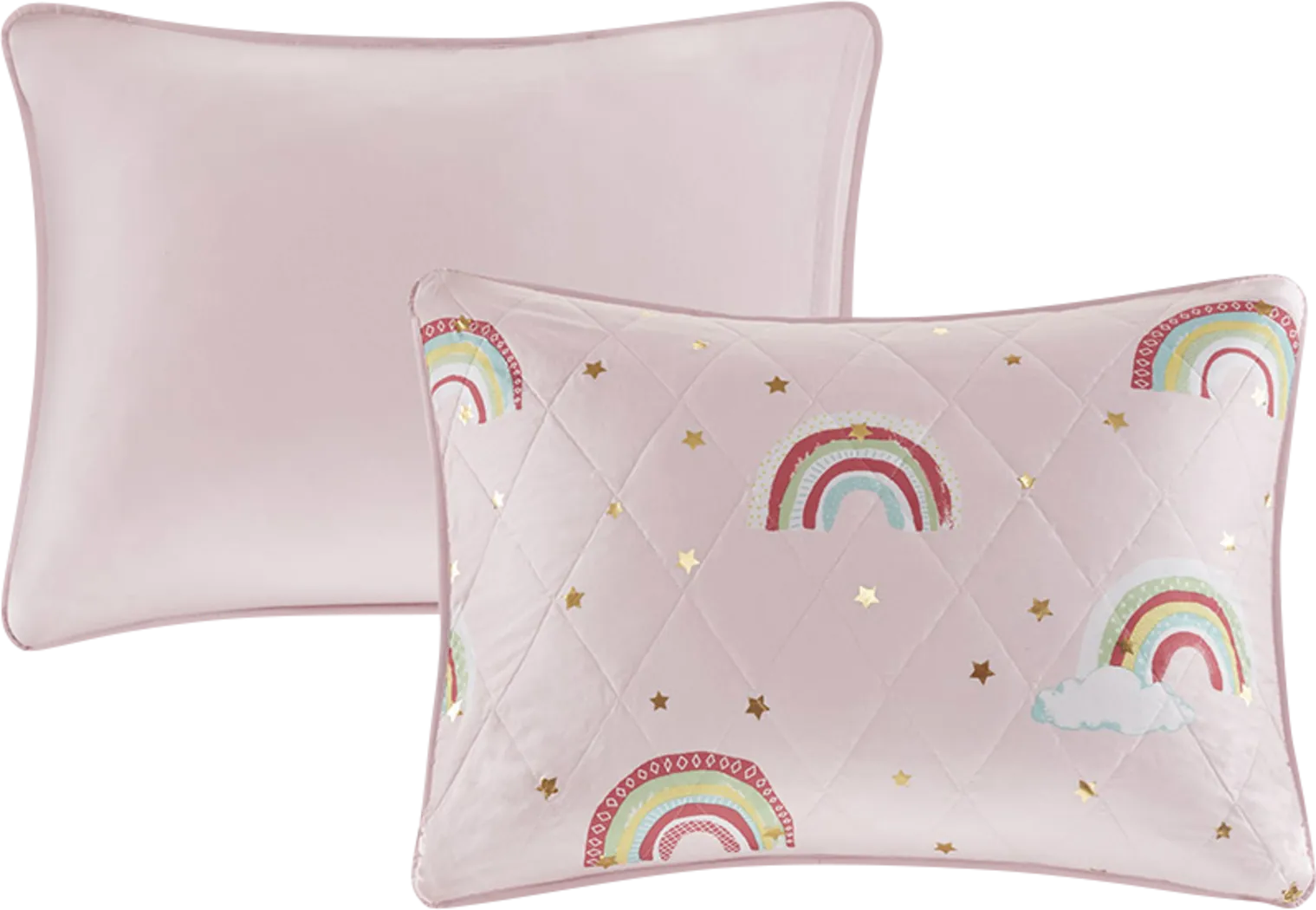 Kids Rainbow Smile Pink 3 Pc Twin Coverlet Set - Thumbnail - Image 3