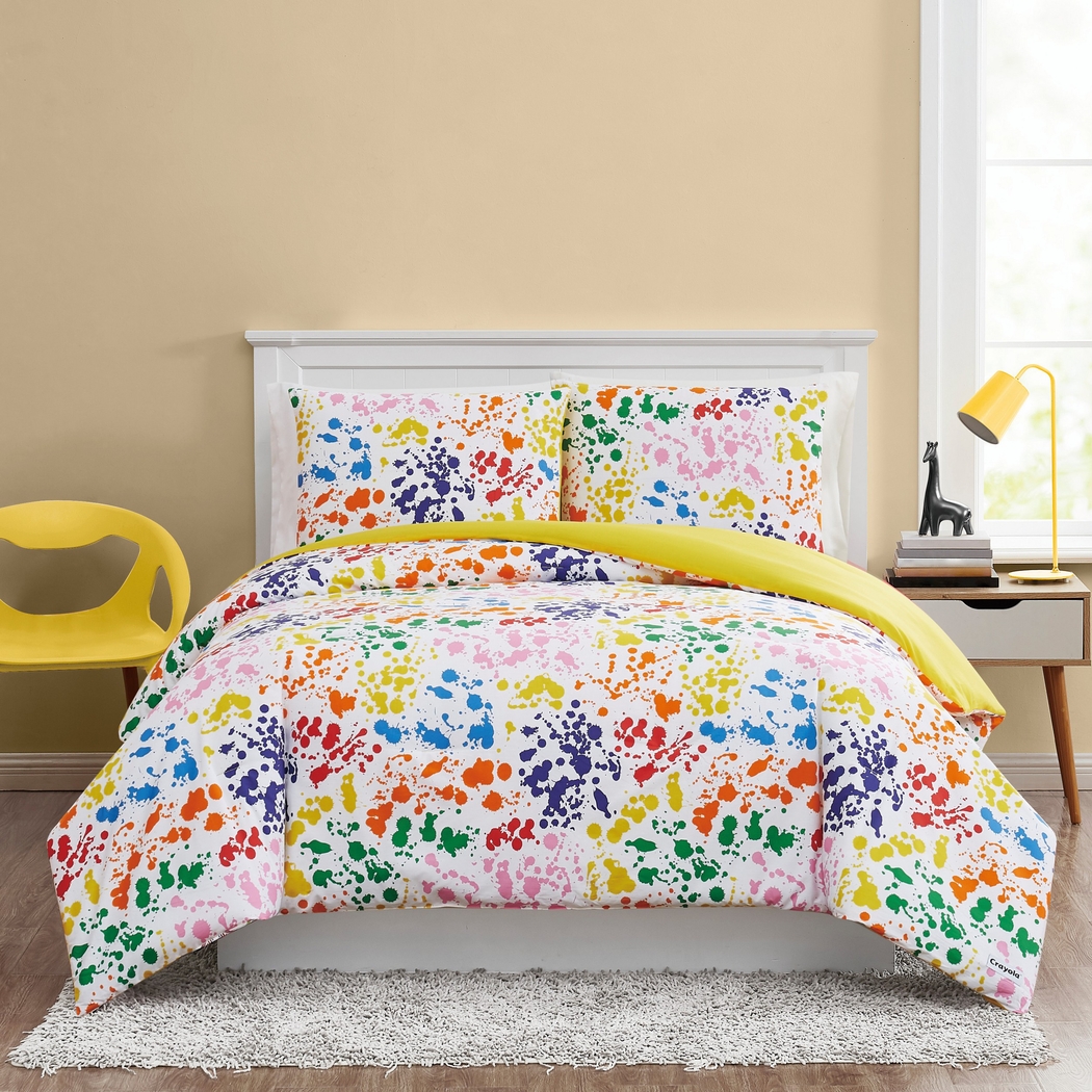 Kids Rainbow Splatter Multi 2 Pc Twin Comforter Set - Thumbnail - Image 2
