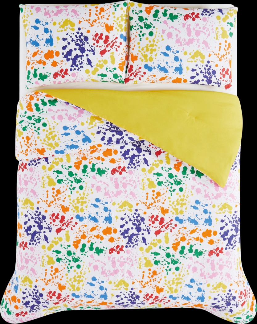 Kids Rainbow Splatter Multi 2 Pc Twin Comforter Set - Thumbnail - Image 4