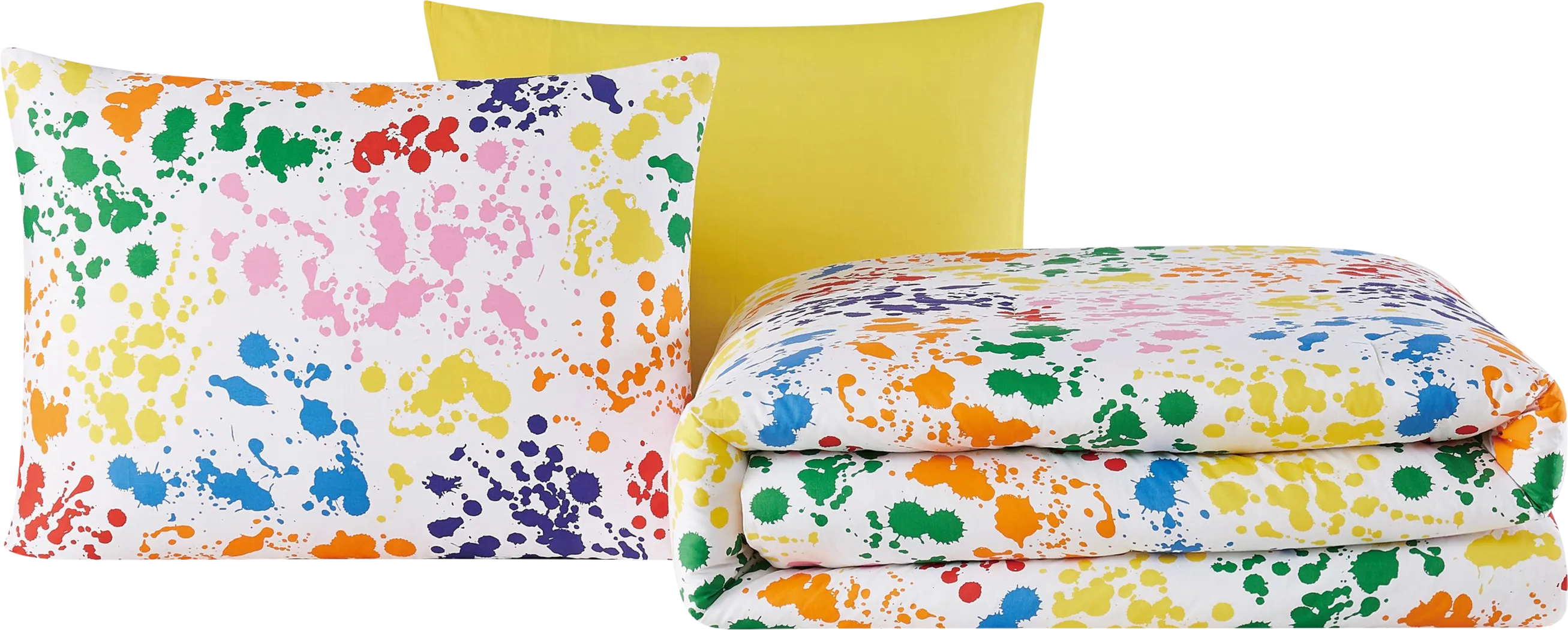 Kids Rainbow Splatter Multi 3 Pc Full/Queen Comforter Set - Thumbnail - Image 1