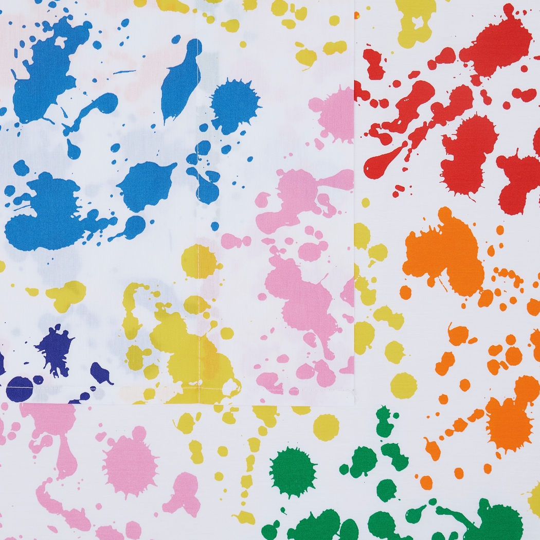 Kids Rainbow Splatter Multi 4 Pc Full Sheet Set - Thumbnail - Image 4