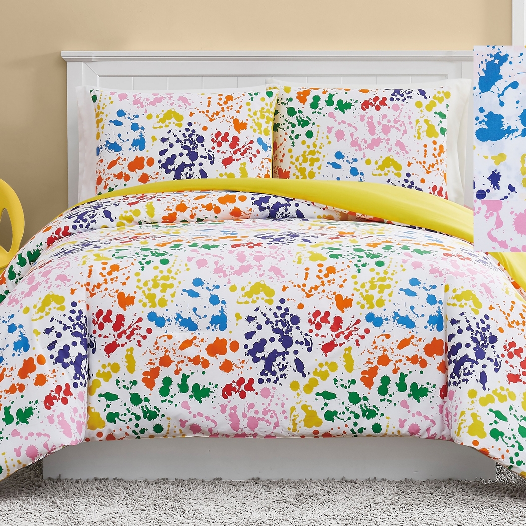 Kids Rainbow Splatter Multi 4 Pc Queen Sheet Set - Thumbnail - Image 2
