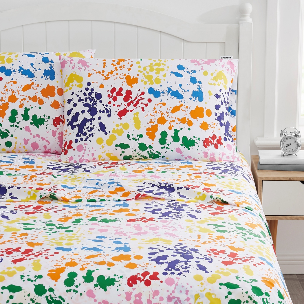 Kids Rainbow Splatter Multi 4 Pc Queen Sheet Set - Thumbnail - Image 6