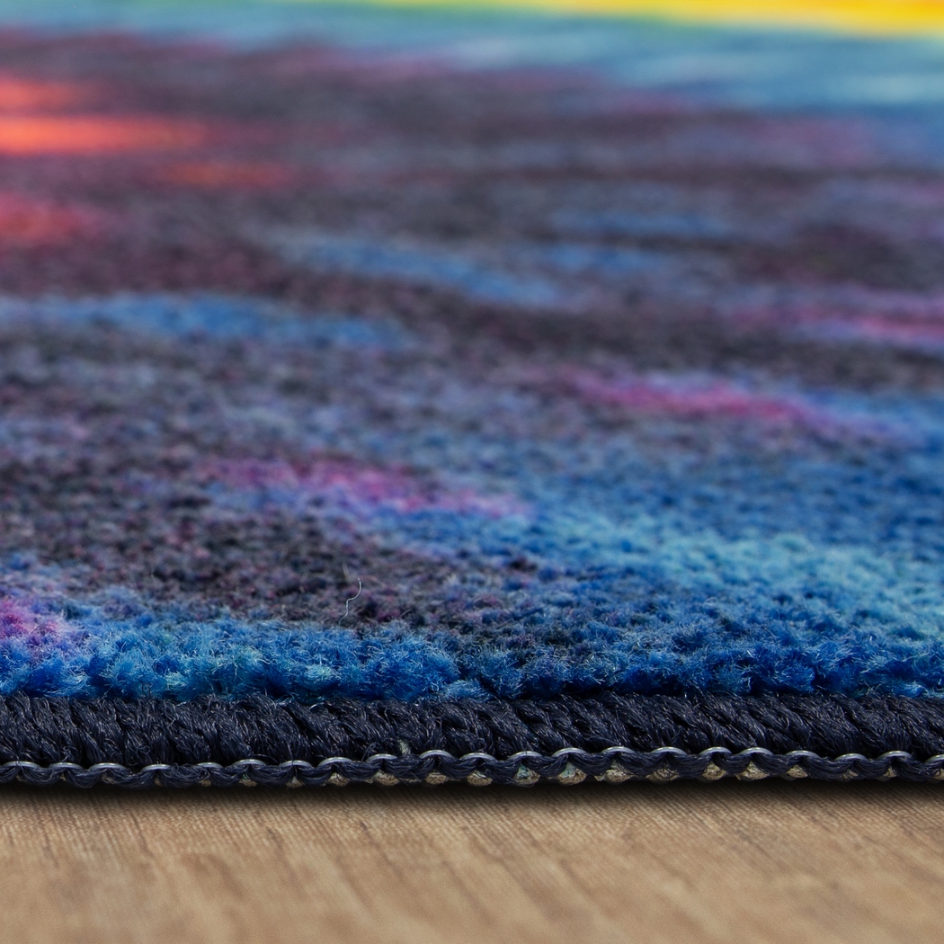 Kids Rainbow Wave Orange 3' x 5' Rug - Thumbnail - Image 3