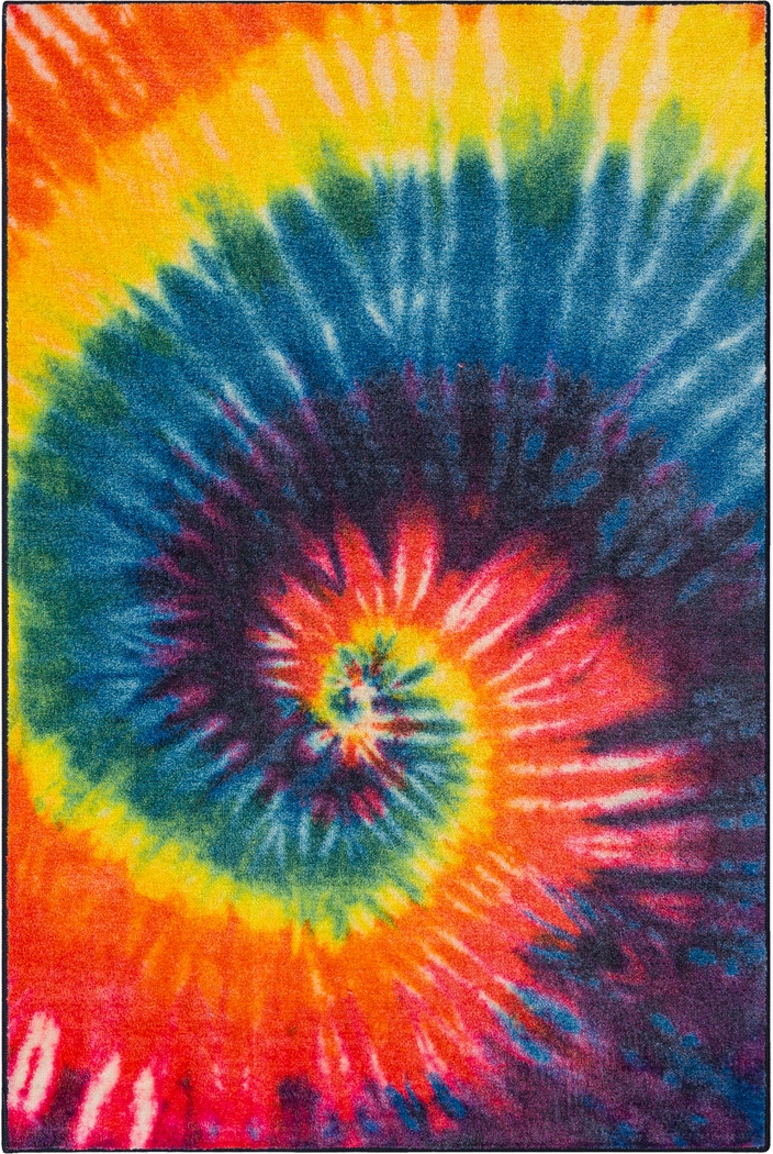 Kids Rainbow Wave Orange 3' x 5' Rug - Thumbnail - Image 1
