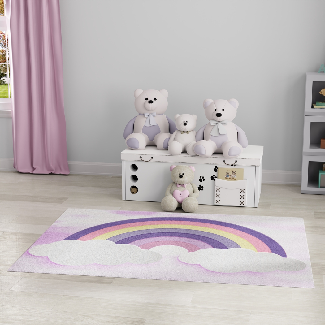 Kids Rainbow Whimsy Multi 5' x 7' Rug - Thumbnail - Image 3