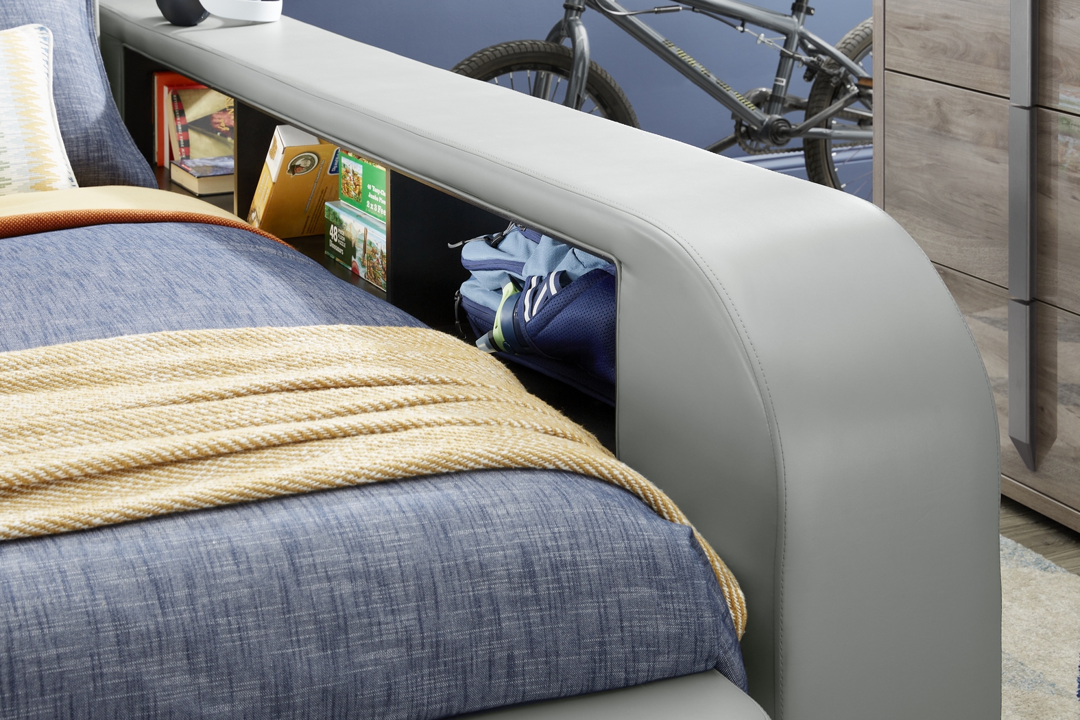 Kids reGen™ Recharged Gray 5 Pc Full Bed with Nightstand and Bookcase - Thumbnail - Image 2