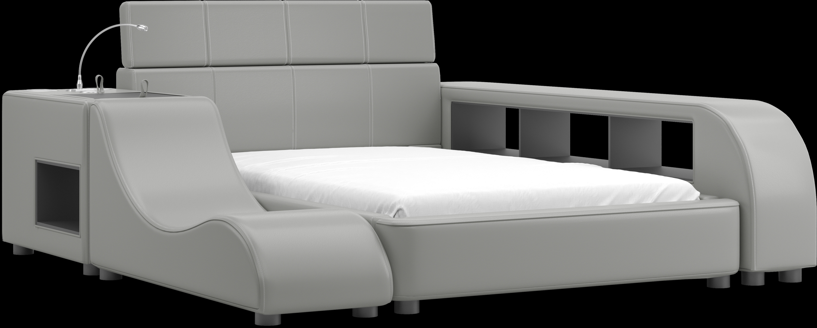 Kids reGen™ Recharged Gray 6 Pc Full Bed with Nightstand, Bookcase and Lounger - Thumbnail - Image 1