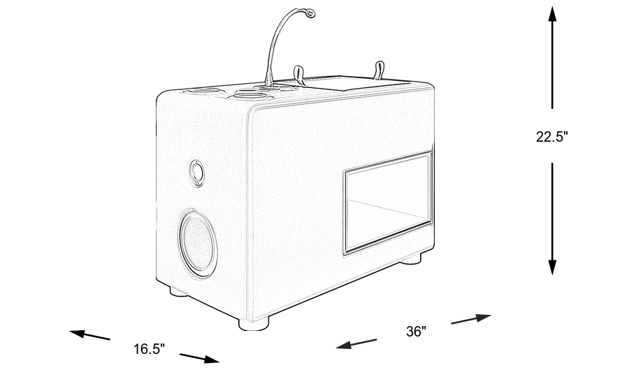 Dimension Image. Please refer to the Dimension Tab on this page for dimension details.