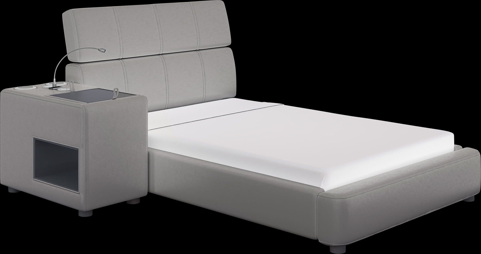 Kids ReGen™ Recharged Gray Twin Bed with Nightstand - Thumbnail - Image 1