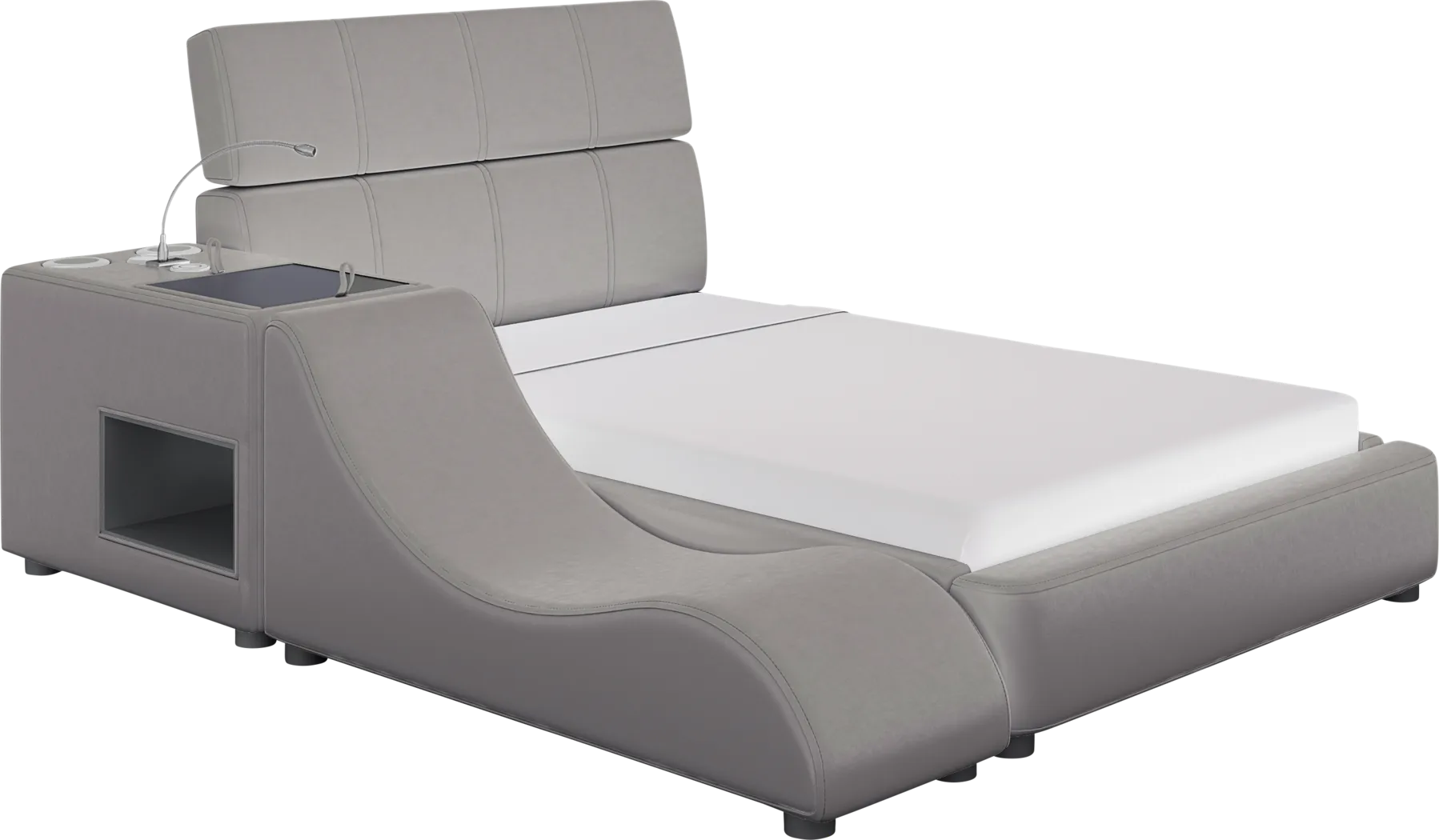 Kids ReGen™ Recharged Gray Twin Bed with Nightstand and Lounger - Thumbnail - Image 1