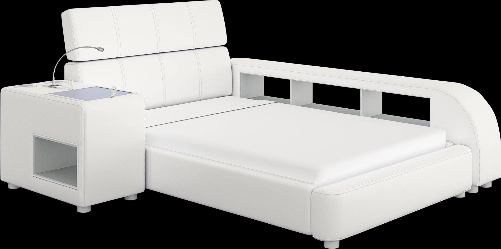Kids reGen™ Recharged White 5 Pc Full Bed with Nightstand and Bookcase - Thumbnail - Image 1