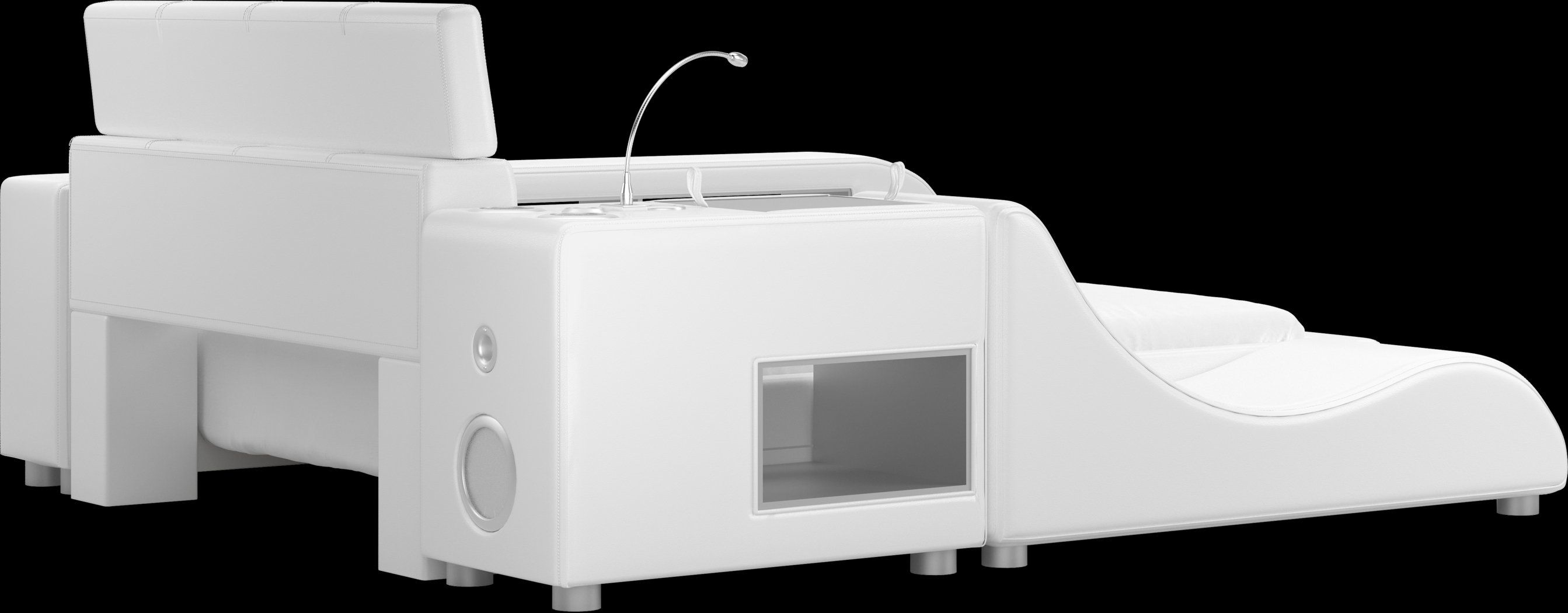 Kids Modern Colors Pink 8 Pc Bedroom with Recharged White Twin Bed, Nightstand, Lounger, Bookcase - Thumbnail - Image 5